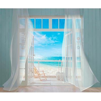 Vliestapete KOMAR "Digitaldruck Vlies - Malibu - Größe 300 x 250 cm", schwarz, B:300m L:250m, Vlies, Tapeten, Wohnzimmer, Schlafzimmer Image
