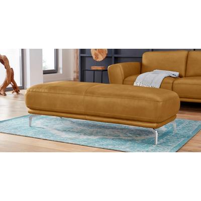 Hocker W.SCHILLIG "montanaa", gelb (kurkuma z69), B:141cm H:42cm T:61cm, Hocker, mit Metallfüßen in Chrom glänzend, Breite 141 cm Image