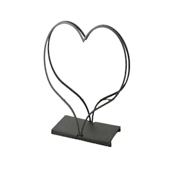 Eisenregal für Brennholz herzförmig schwarz H 78 cm Hochzeitsgeschenk Image