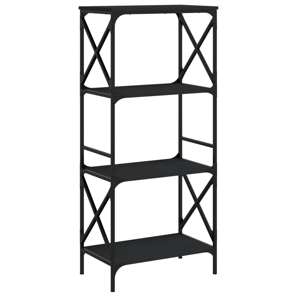 vidaXL Bücherregal 4 Böden Schwarz 59x35x132 cm Holzwerkstoff Image