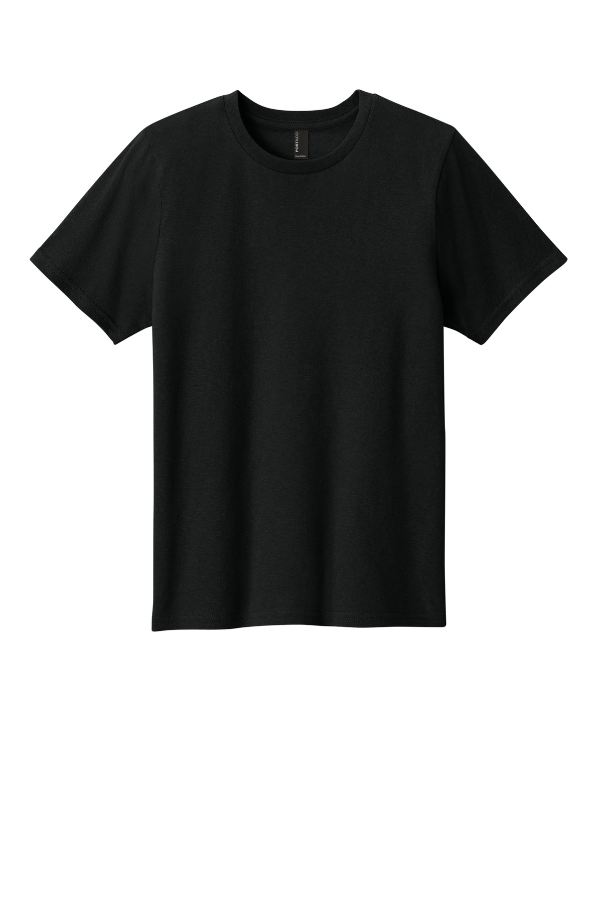 Port & Company PC43Y Co Youth Easy Cotton Top in Jet Black size Small | Cotton/Polyester Blend