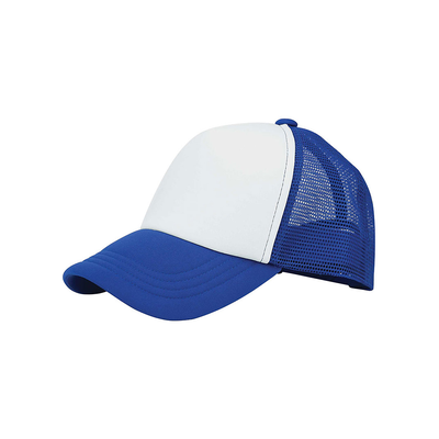 Mega Cap 6801Y Youth Trucker Summer Mesh in White/Royal size ONE | Polyester