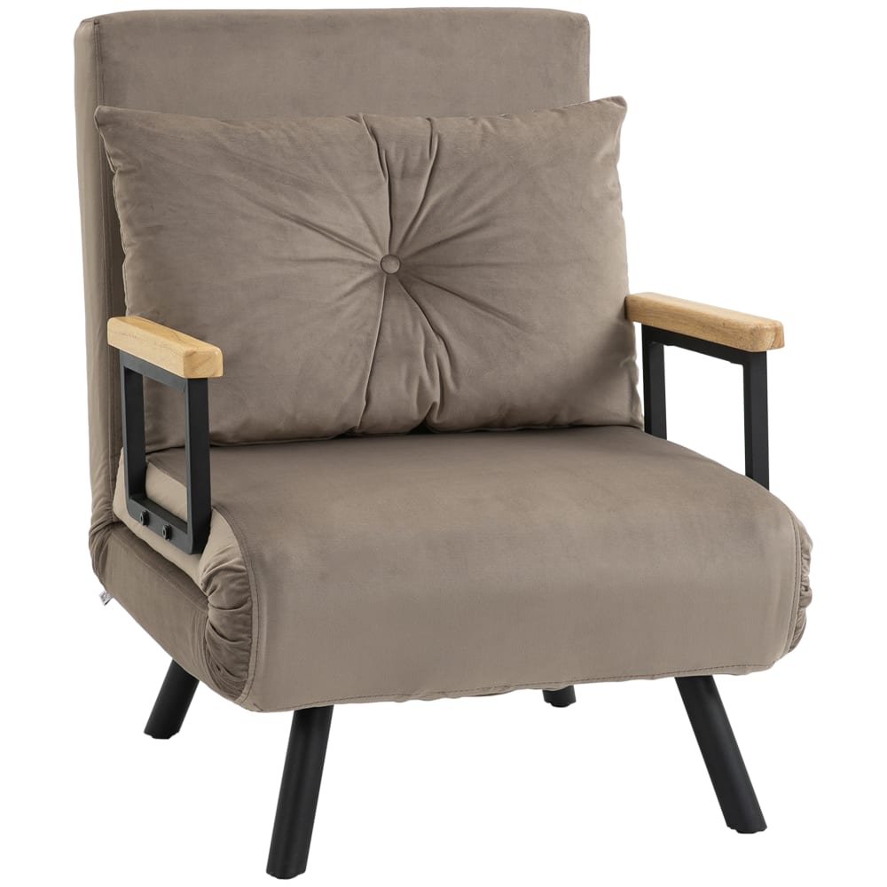 Fauteuil convertible 4 en 1 canapé avec dossier réglable marron