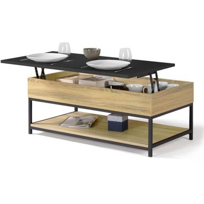 Couchtisch integrale rechteckige Hubplatte boston und unteres Regal Industriedesign Image