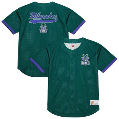 Milwaukee Bucks Mitchell & Ness Final Second Mesh Button Top – Herren Image