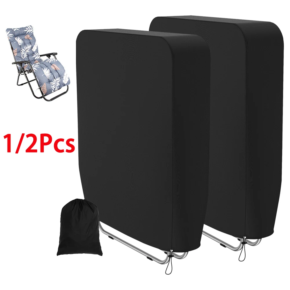1/2 Stück Klappstuhl-Abdeckung, staubdicht, Sonnenschutz, UV-Schutz, wasserdicht, Liegestuhl-Abdeckung, Gartenmöbel-Etui mit Aufbewahrungstasche