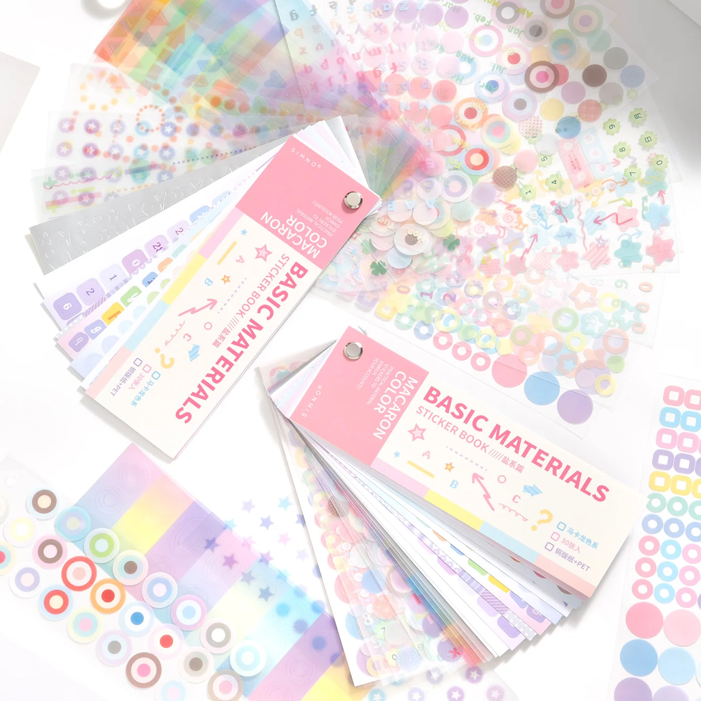 30/60 Stück Multi-Material gestanzte Cartoon-Aufkleberbuch-Set, Scrapbooking-Aufkleber, Dekor, Tagebuch, Zubehör, Ästhetik, Schreibwaren Image