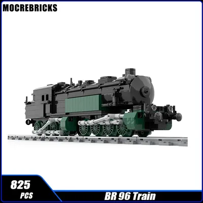 Stadtverkehr Eisenbahn BR 96 Dampfzug Baustein Montagemodell Kleine Lokomotive Technologie Ziegel Spielzeug Weihnachtsgeschenk Image