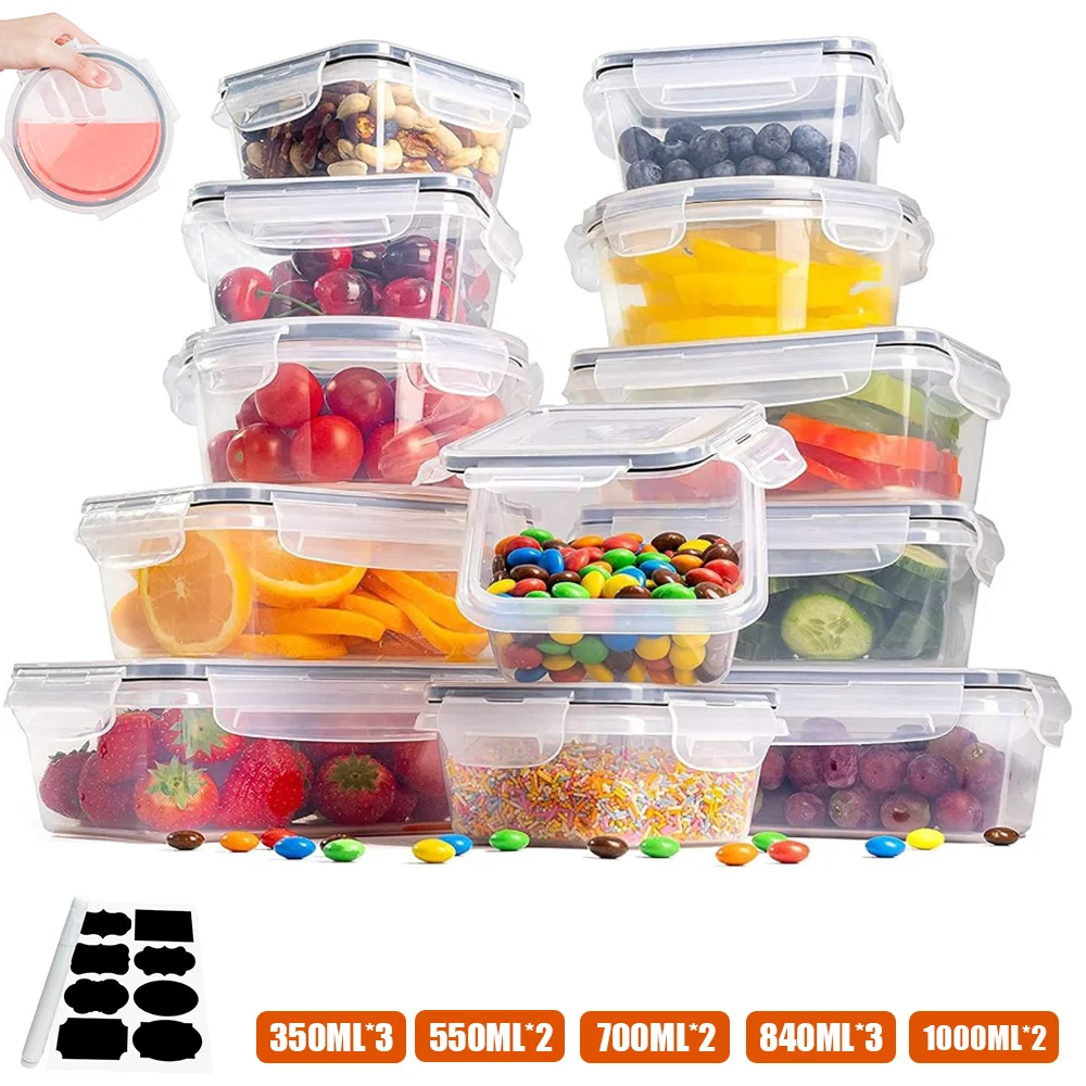 12 pièces boîte de stockage des aliments ensemble boîte de conservation des aliments boîte à déjeuner récipient de stockage des aliments avec couvercle pour pique-niques en plein air stockage de