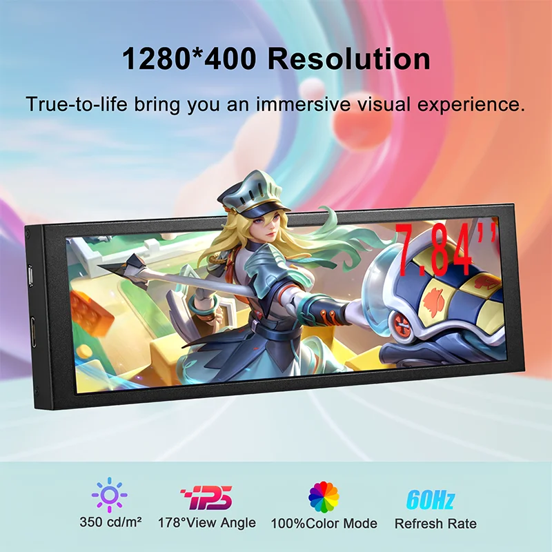 Wisecoco 7,84 Zoll tragbarer Mini-LCD-Monitor CPU GPU Überwachung IPS Sekundärbildschirm Display für Laptop PC Raspberry Pi4 Aida64 Image