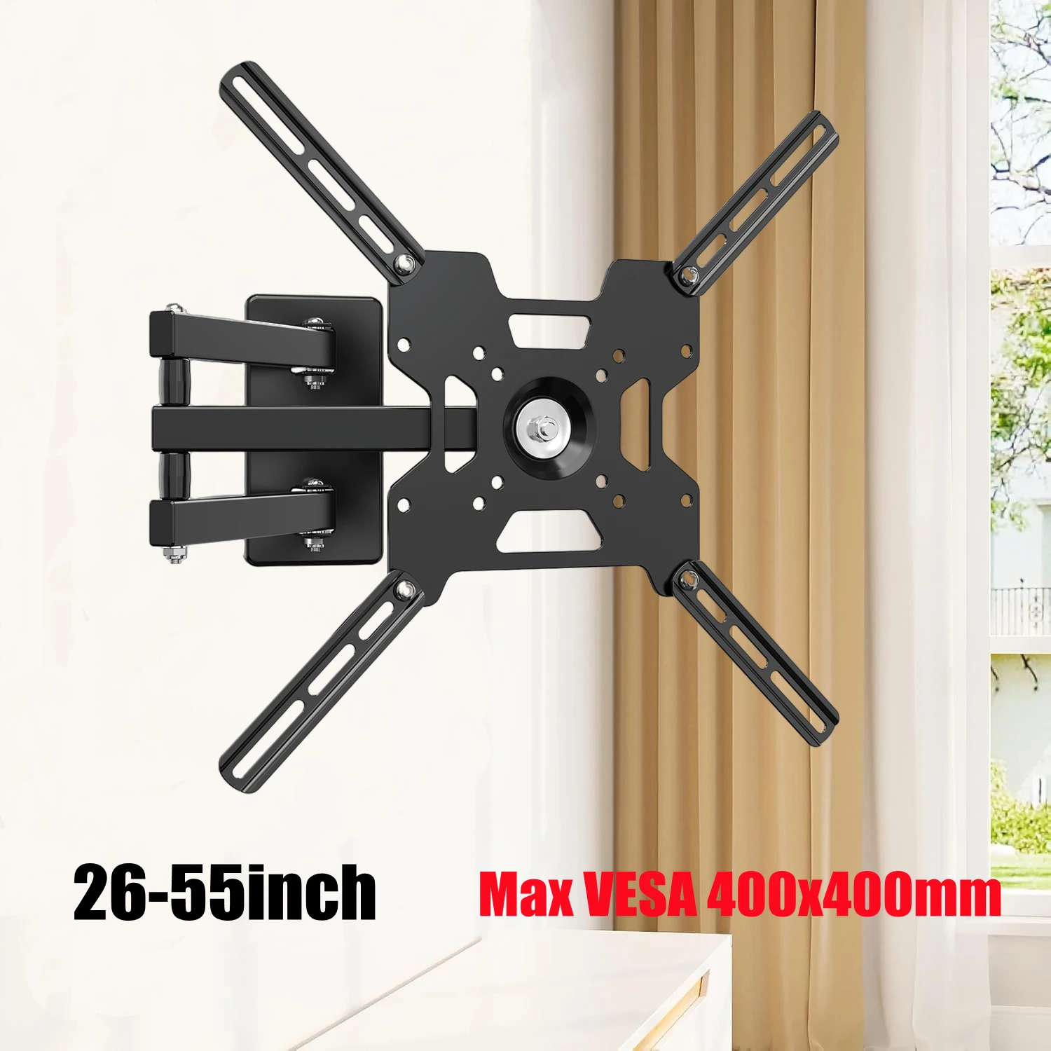 Full Motion TV-Wandhalterung für 26–55 Zoll Bildschirm, TV-Halterung, Wandhalterung mit Verlängerung, Neigung, Drehgelenk, max. VESA 400 x 400 mm Image