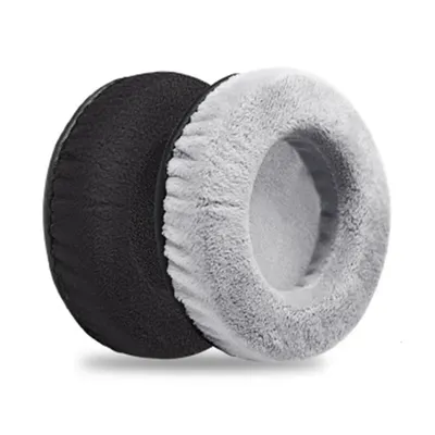 Ersatz-Ohrpolster aus Samt, rund, 60 mm, 65 mm, 70 mm, 75 mm, 80 mm, 85 mm, 90 mm, 95 mm, 100 mm, 105 mm, Ohrmuscheln, Ohrpolster für Kopfhörer, Grau Image