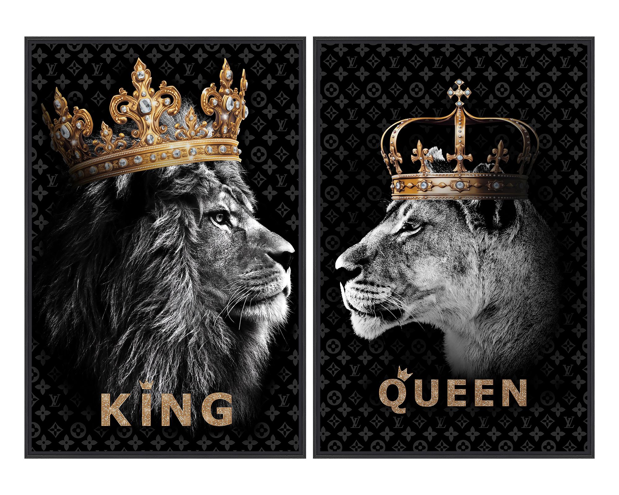 La Casa »King and Queen« Glasbilder 40x60 cm 2er-Set gerahmt Image