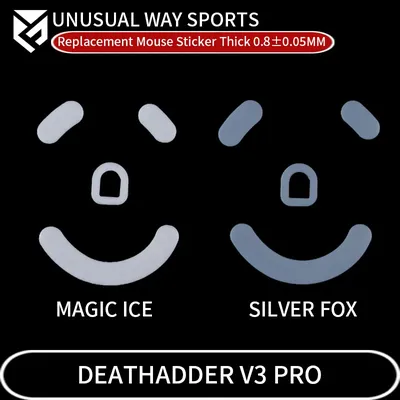UnusualWaySports Mouse Skates Feet Razer Deathadder V3 Pro Cambered Surface PTFE Anti Collapse Magic Ice Pink Black Silver Fox