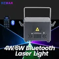 DJ 6W Cubo laser wireless Bluetooth APP Controllo Animazione Proiettore Lazer DMX Luci da discoteca per feste Scanner con fascio di scena Spettacolo di club