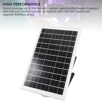 Solar Powered Outdoor 4G LTE Modem Router with SIM Card Slot Solar WiFi Extender 50M WiFi Range 15W and 20000mAh Battery Built i