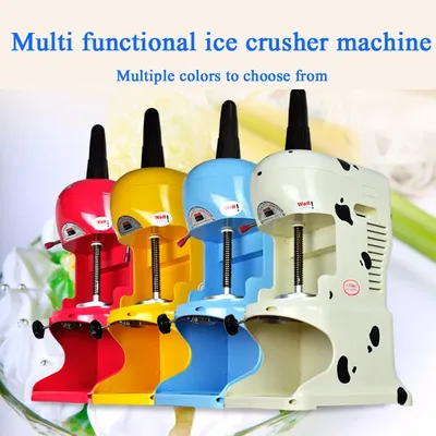 Electric Ice Crusher 2200r/min 65kg/h Snow Cone Maker Shaved Ice Machine Stainless Steel For Home Commercial