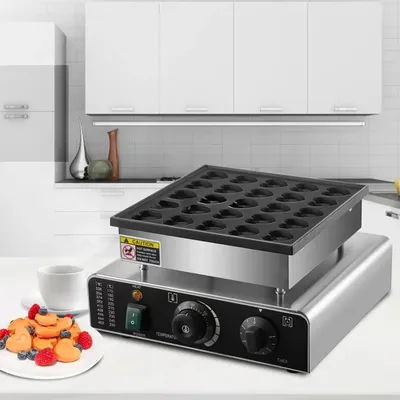 Electric Waffle Maker 25Pcs Mini Dutch Pancake Maker Kitchen Appliances Small Round Cake Maker