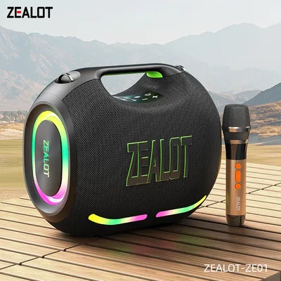 ZEALOT-ZE01M Portable Bluetooth Speaker 120W , Bass Party Boombox IPX6 Waterproof Large Speaker, With 1-2 Microphone
