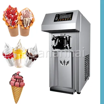Including Tariffs Three Flavors Rainbow Soft Ice Cream Machine Desktop Electric Sundae Milkshake Machine Fully Automatic Yogurt