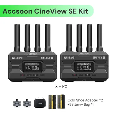 Accsoon CineView SE TX RX Professional Wireless Video Transmitter and Receiver 1500FT Long Range, 1080P HDMI Video Transmission,