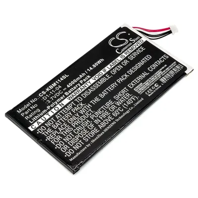Li-Polymer E-book, E-reader Battery for Kobo, 3.7V, 4000mAh, Compatible Models: K080-KDN-B, Vox(Part No:D1-11-04)