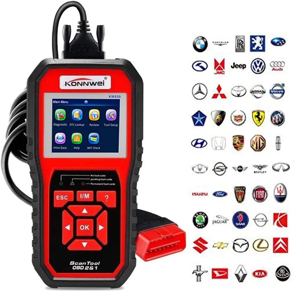 Professional OBD2 Scanner Diagnostic Scanner Tool KW850 OBDII & EOBD Check Engine Code Reader for All OBDII Cars Aftrer 1996