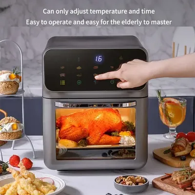 Smart Electric Air Fryer Large Capacity Convection Oven Deep Fryer Without Oil Kitchen 360°Baking Viewable Window Home Appliance