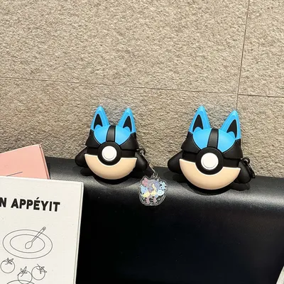 Pokemon Ball Lucario For Airpods Case,3D Cartoon Anime Earphone Silicone Cover For Airpods Pro 2 Case/Airpods 4 3 2 1 Case Cover