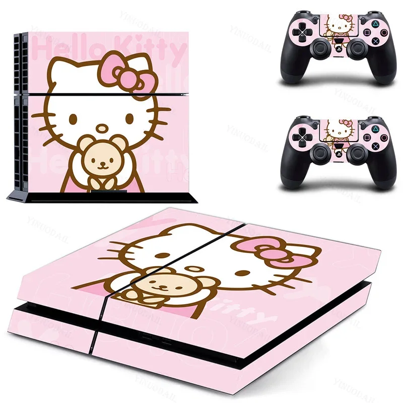 Hello Kt Cinnamoroll for PS4 Skin Sticker for PlayStation 4 Console and Controllers for PS4 Gamepad Controller Sticker Decal
