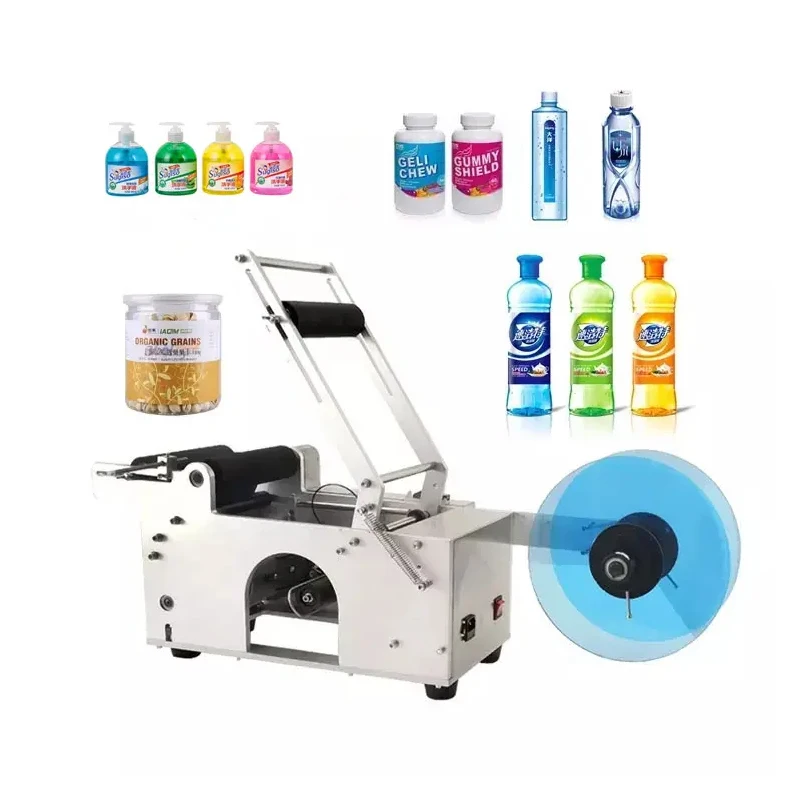 Stainless Steel Semi-Automatic Labeling Machine For Small Household Round Bottles With Dates