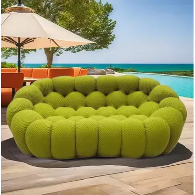 Rochburg Durable Sponge Filled Fabric Combination Sofa Bubble Football Styling Living Room Set Small Apartment Creative Bed