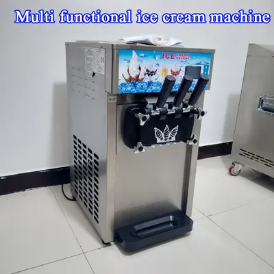 Three Flavors Ice Cream Machine Commercial Soft Ice Cream Makers Desktop Sundae Ice Cream Production Machine