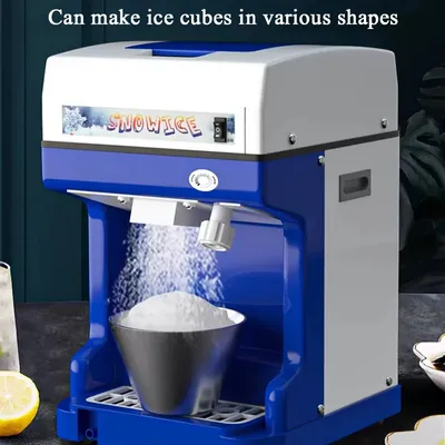 Electric Cube Ice Shaver Granizing Machine 226Kg/H Commercial Snow Cone Chopper Home Slush Crusher Blender Flake Maker
