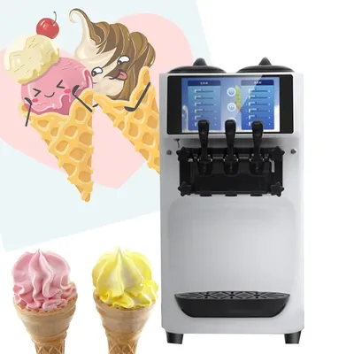 110V 220V Dual-System Ice Cream Machine Commercial Intelligent Soft Ice Cream Large Output