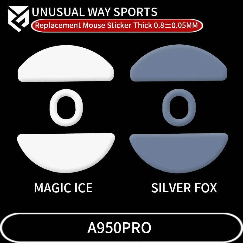 UnusualWaySports Mouse Skates Feet Dareu A950 Pro Cambered Surface PTFE Anti Collapse Magic Ice Pink Black Silver Fox