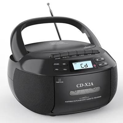 Portable CD boombox with cassette player and recorder CD radio FM AM with bluetooth and USB MP3,AC DC power with remote control
