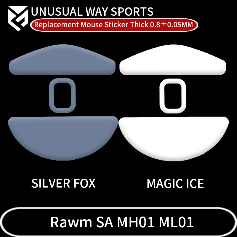 UnusualWaySports Mouse Skates Feet Rawm SA MH01 ML01 Cambered Surface PTFE Anti Collapse Multilayer Magic Ice Silver Fox
