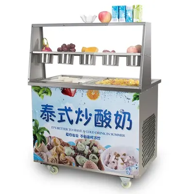 Fried Ice Cream Roll Station Commercial Fried Ice Cream Roll Machine Thai Fried Ice Cream Machine