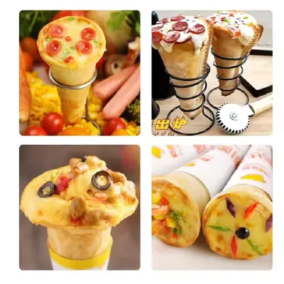 Automatic 4 Heads Pizza Cone Maker Electric 110v 220v Pizza Cone Machine Stainless Steel Pizza Cone Maker Set