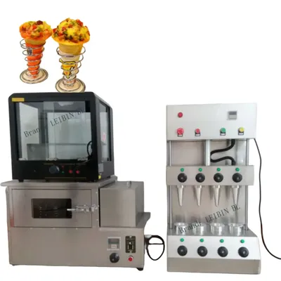 Stainless Steel Pizza Cone Machine With 4 Heating Rods Pizza Oven And Pizza Display Cabinet