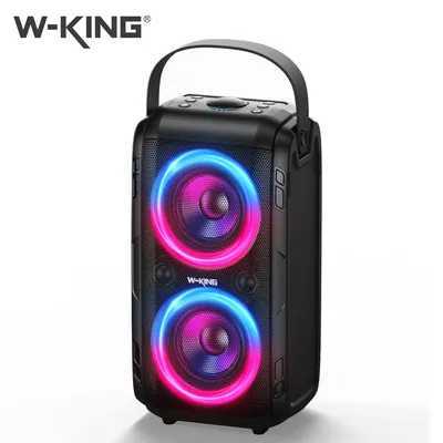 W-KING T9-2 Portable Bluetooth Speakers 80W RMS Party Wireless Boombox/4 Drivers(2*4.04'' Woofer), Huge 105dB Sound 24H Playtime