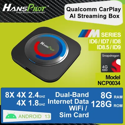 NCP0026 HansPilot CarPlay Ai TV Box For BMW Android 10 Wireless CarPlay Android Auto 4G LTE WiFi Streaming Box