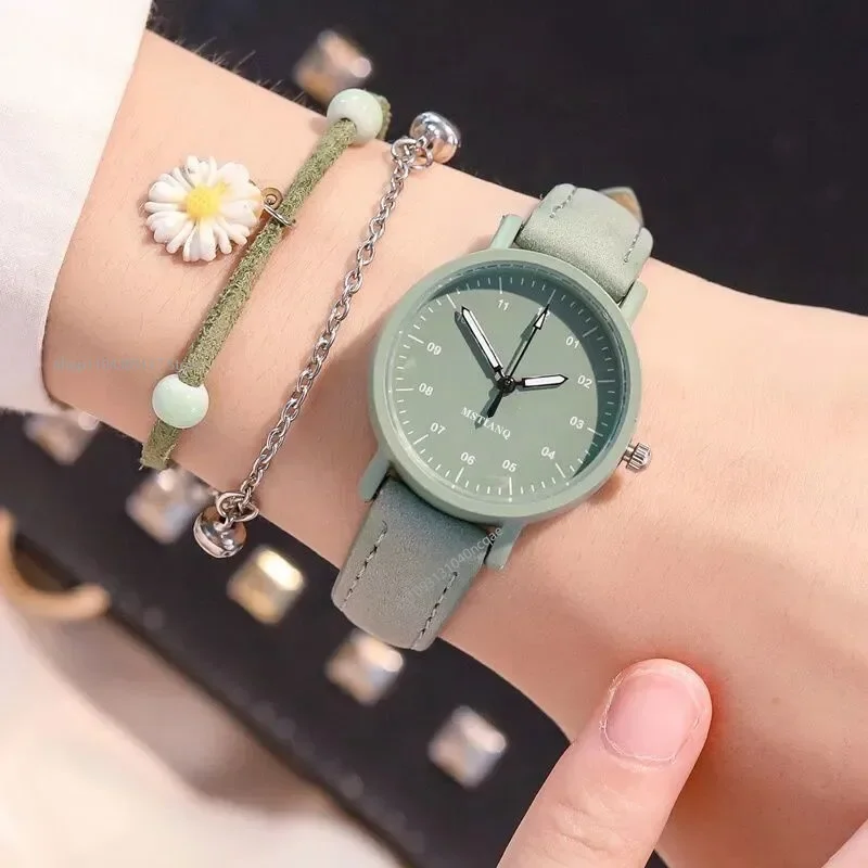 Women Watches PU Leather Strap Women Quartz Wristwatches Round Dial Retro Watch Ladies Girls Watch Reloj Para Mujer