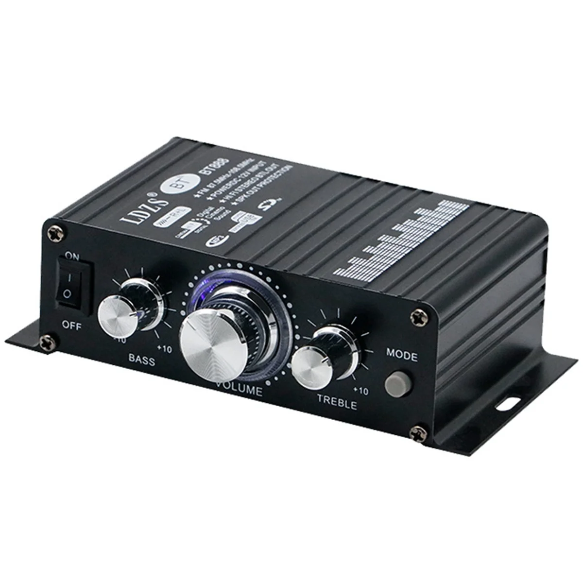 12V Mini Car Bluetooth Amplifier HiFi Amplifier Home Audio Computer Audio 2.0 Channel (Adapter Included) US PLUG
