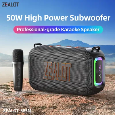 ZEALOT-S85M Portable Bluetooth Speaker 60W , Bass Party Boombox IPX6 Waterproof Large Speaker, With 1-2 Microphone