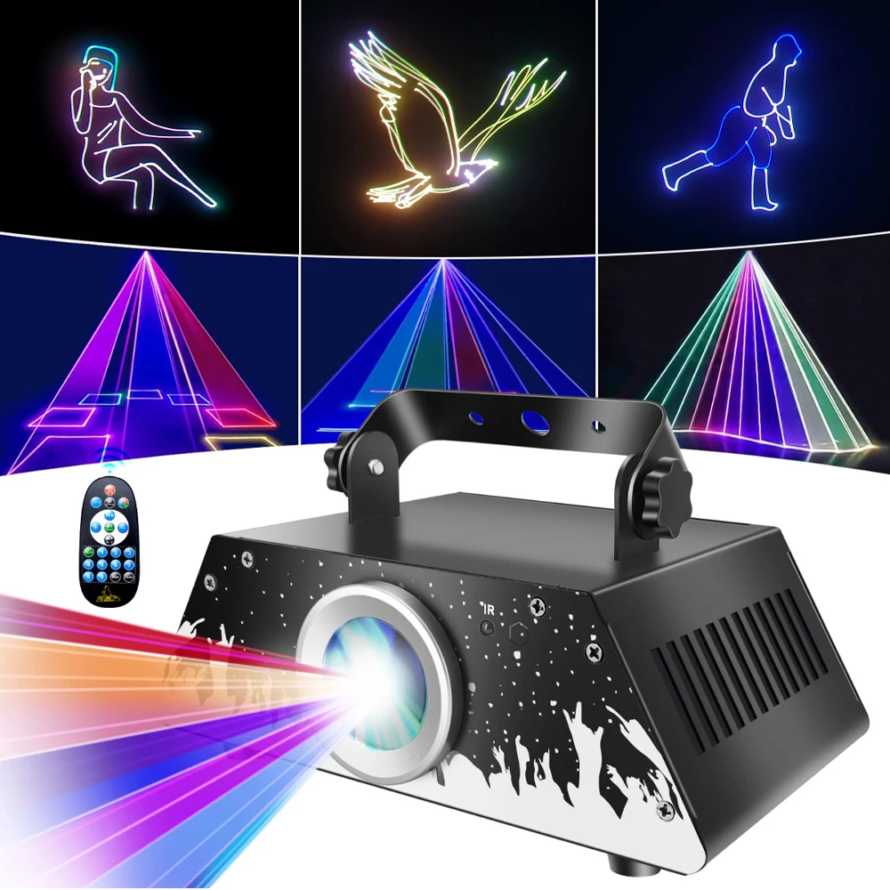 Stage Lazer Light DJ Laser Party Lighting DMX Control 3D Animation Laser Light Projector With Remote For Disco Club Wedding Show