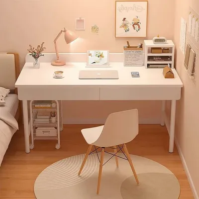 Multifunctional Desk with Drawers | Study Makeup Computer Desk for Small Spaces, Bedroom, Home Office & Rental Apartments