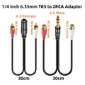 Cavo audio stereo splitter da 0,3 m 1/4 pollici 6,5 mm TRS Jack a 2RCA Y Cavo adattatore doppio RCA a 6,35 mm per amplificatore mixer altoparlante