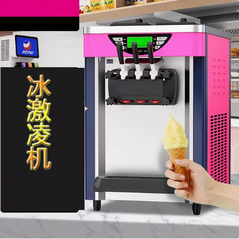 Ice Cream Making Machine Automatic Table Top 3 Flavors Yogurt Commercial Soft Ice Cream Makers